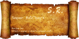 Seper Róbert névjegykártya