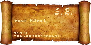 Seper Róbert névjegykártya